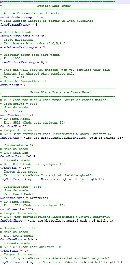 Configuração do Marketplace