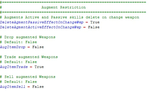 Configuração de trade de items argumentados